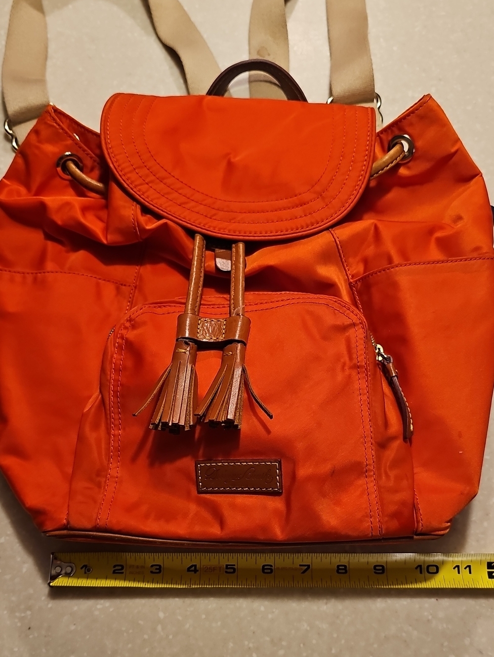 DOONEY & BOURKE LEATHER & NYLON BACKPACK ORANGE
